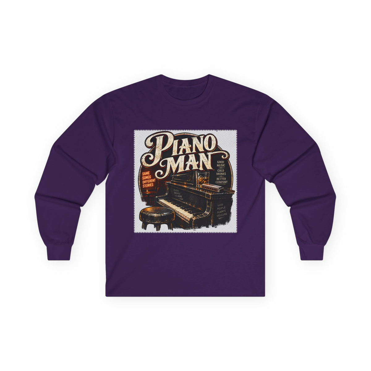 Piano Man Retro Bar - Unisex Ultra Cotton Long Sleeve Tee