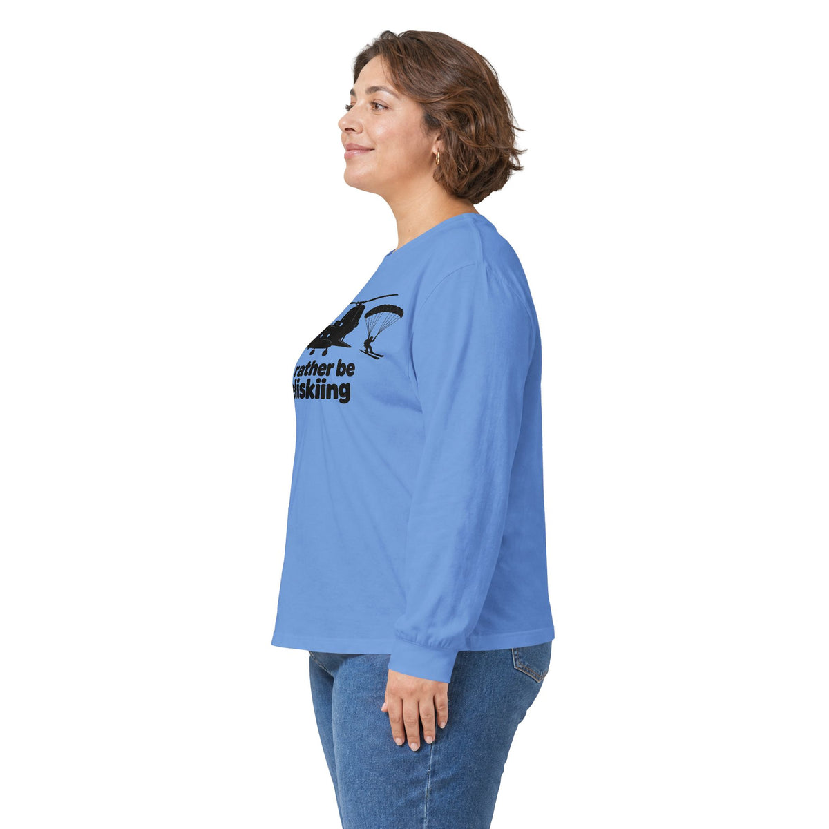 Id Rather Be Heliskiing - Unisex Ultra Cotton Long Sleeve Tee