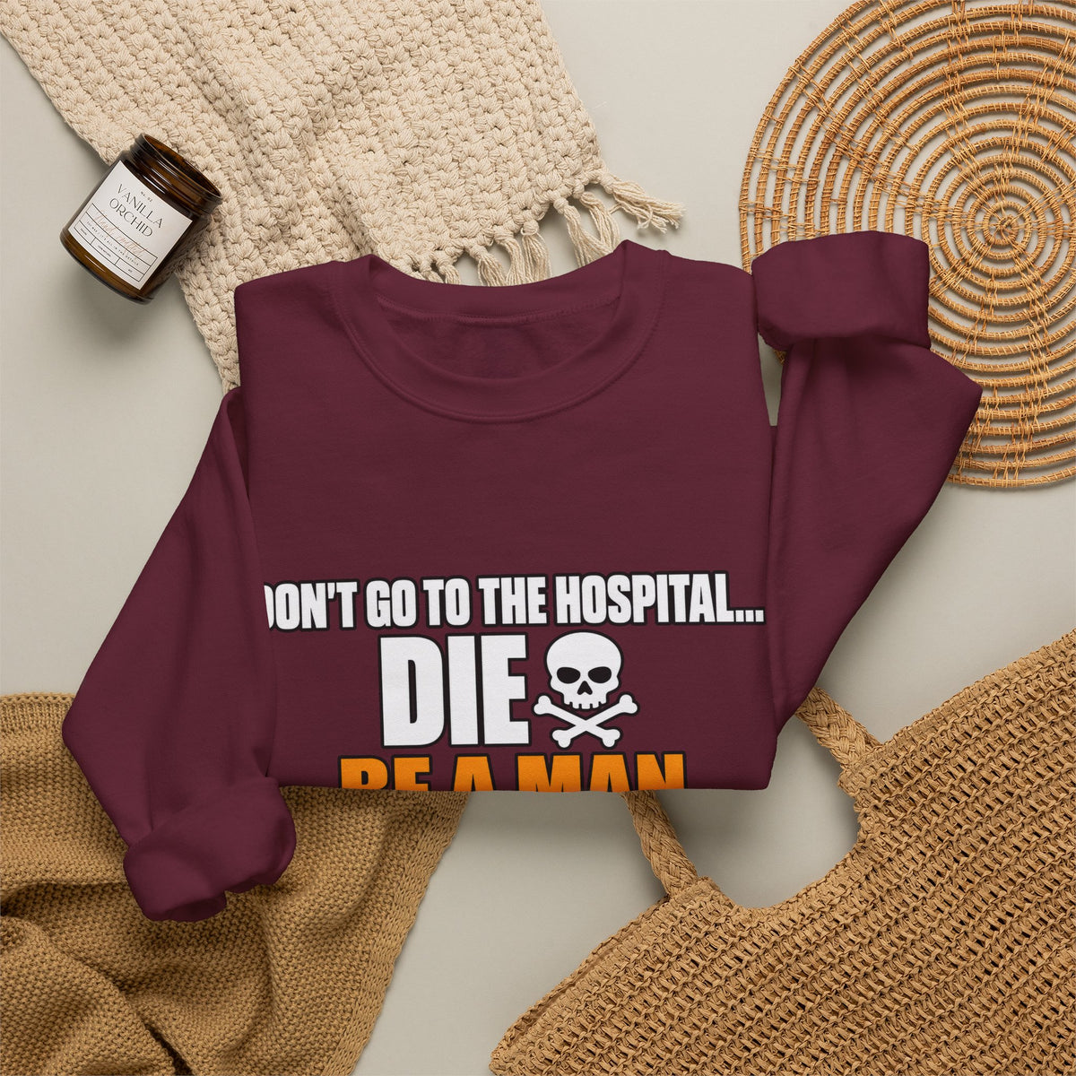 Dont Go to the Hospital - White Outlined - Crewneck Sweatshirt