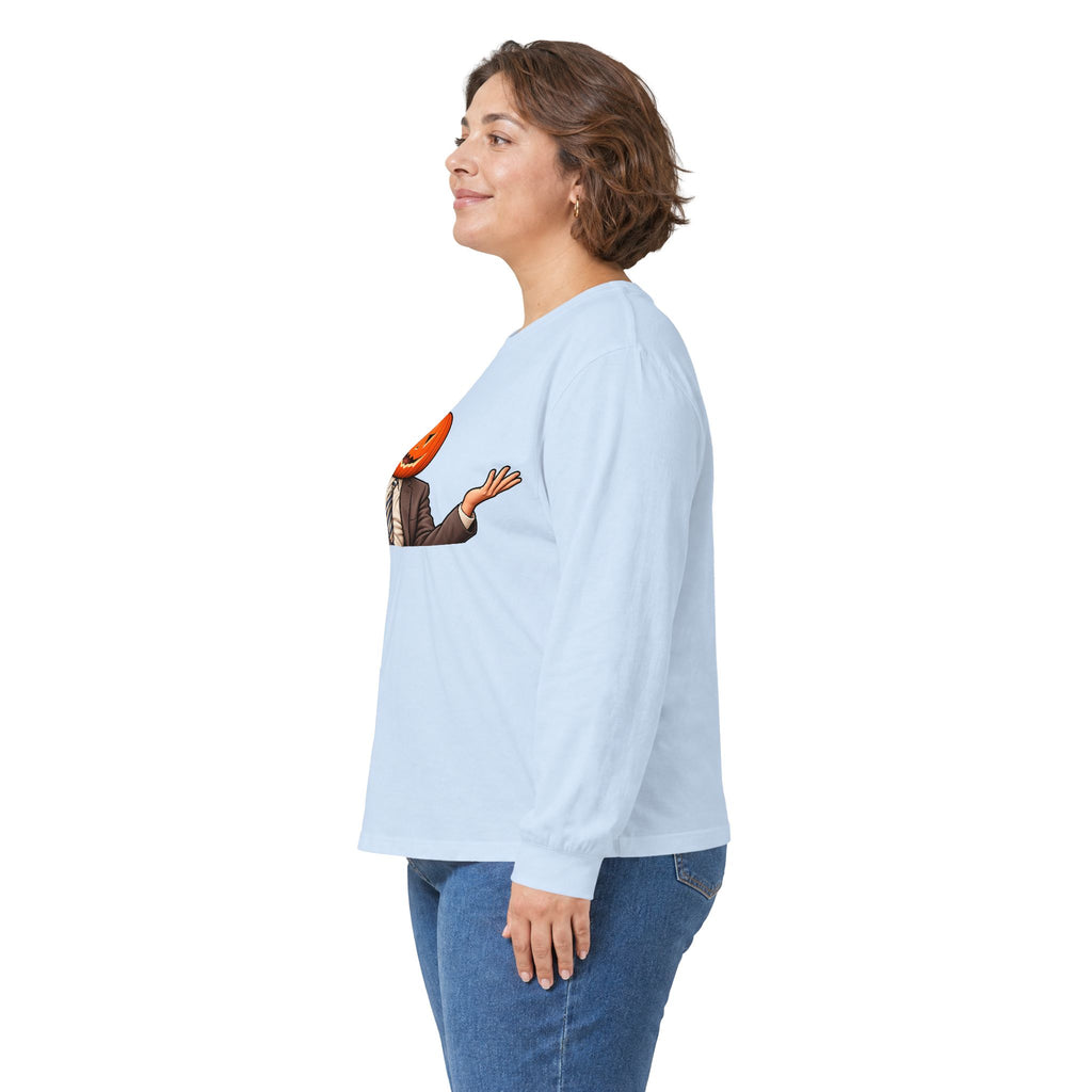 Pumpkin Head Office Cartoon - Unisex Ultra Cotton Long Sleeve Tee