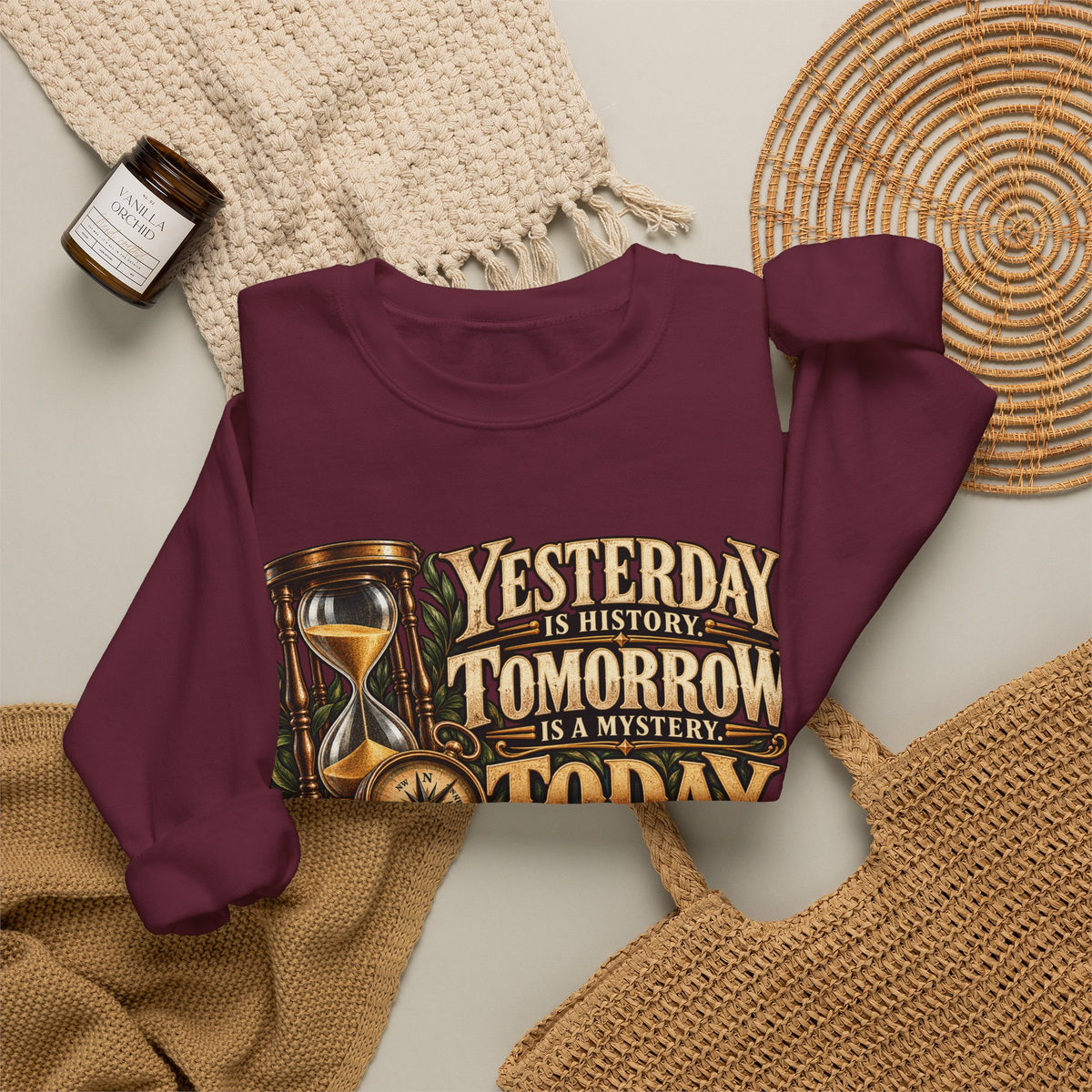 Yesterday Tomorrow Today - Transparent - Crewneck Sweatshirt