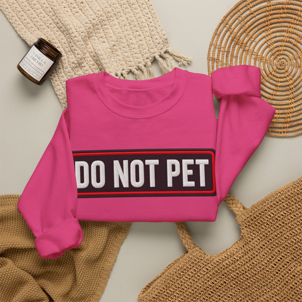 Do Not Pet - Service Dog Patch - Crewneck Sweatshirt