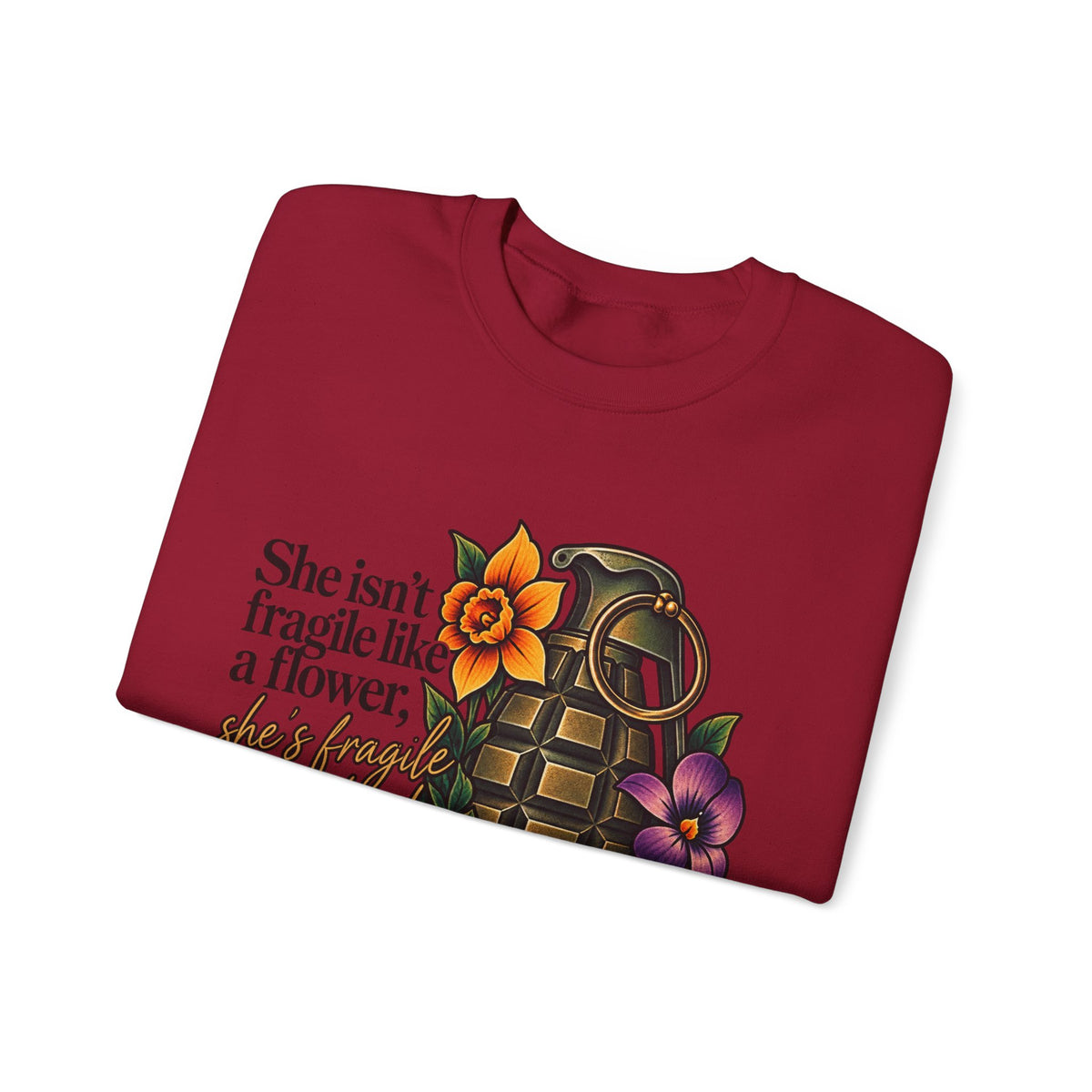 Fragile Like a Bomb - Floral Grenade - Crewneck Sweatshirt