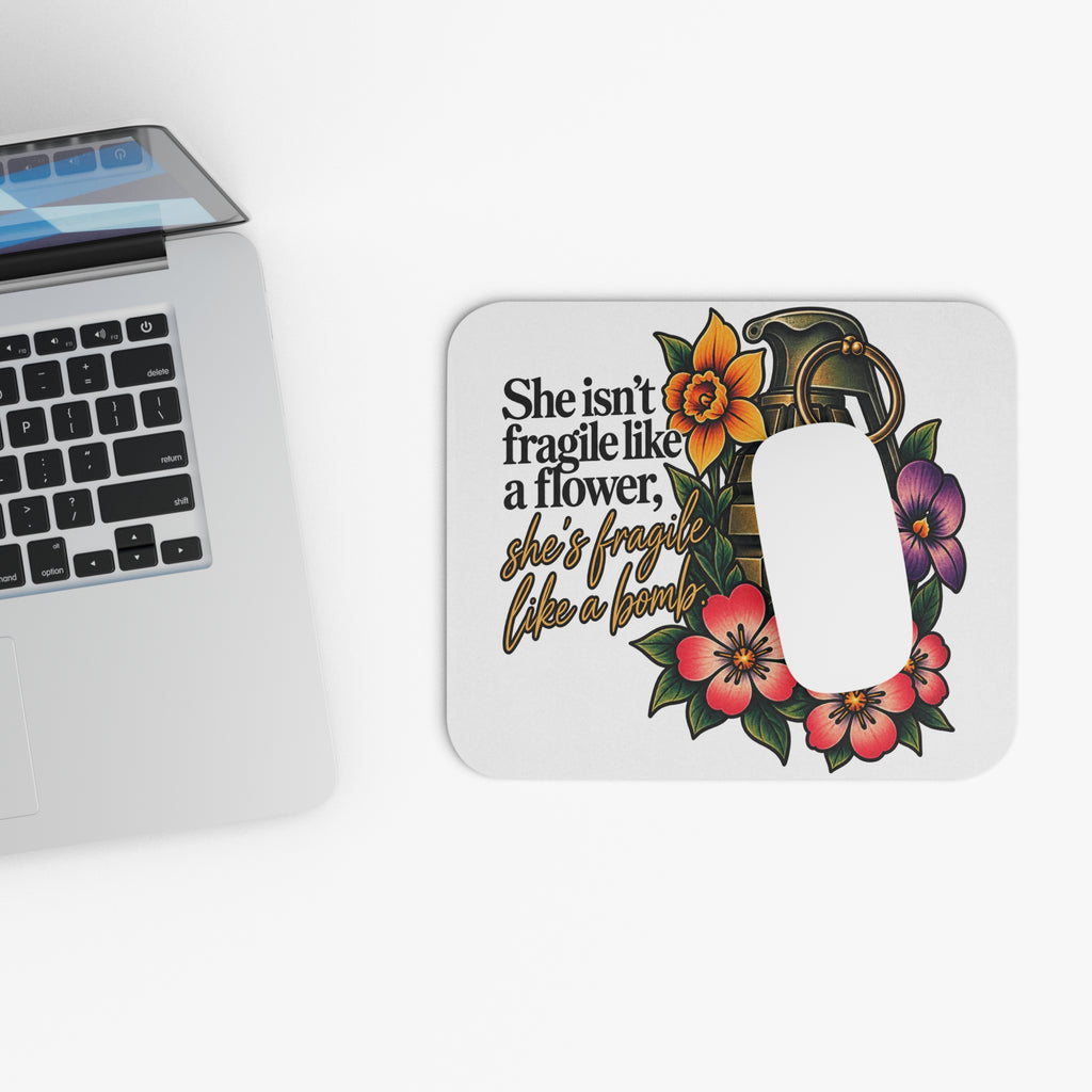 Fragile Like a Bomb - Floral Grenade - Mouse Pad