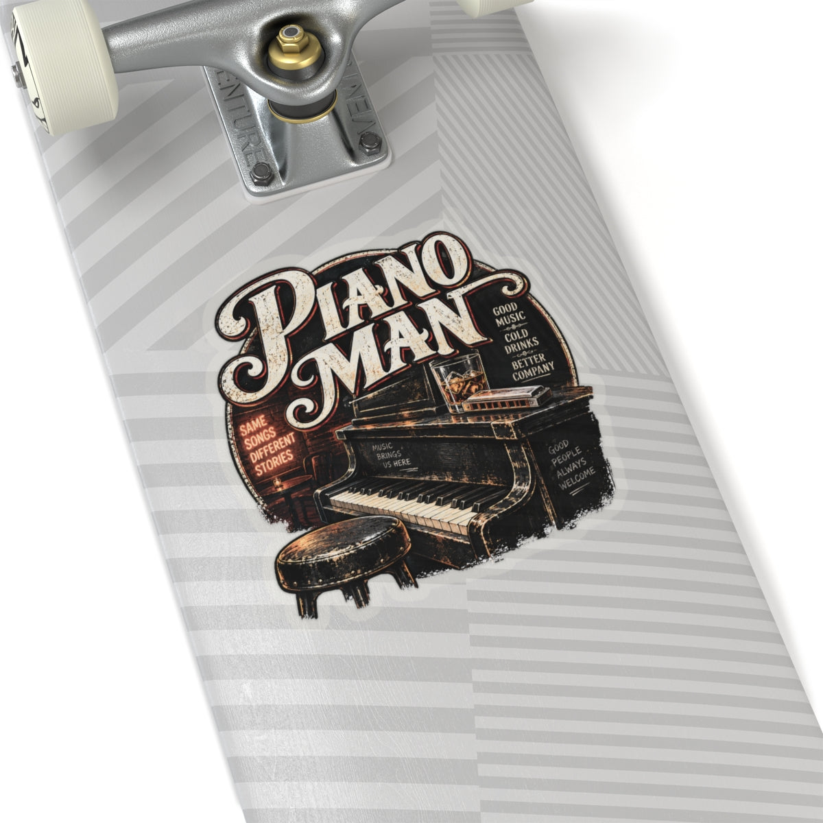 Piano Man Retro Bar - Kiss-Cut Sticker