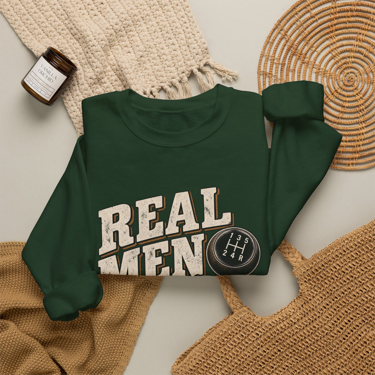 Real Men Shift - Crewneck Sweatshirt