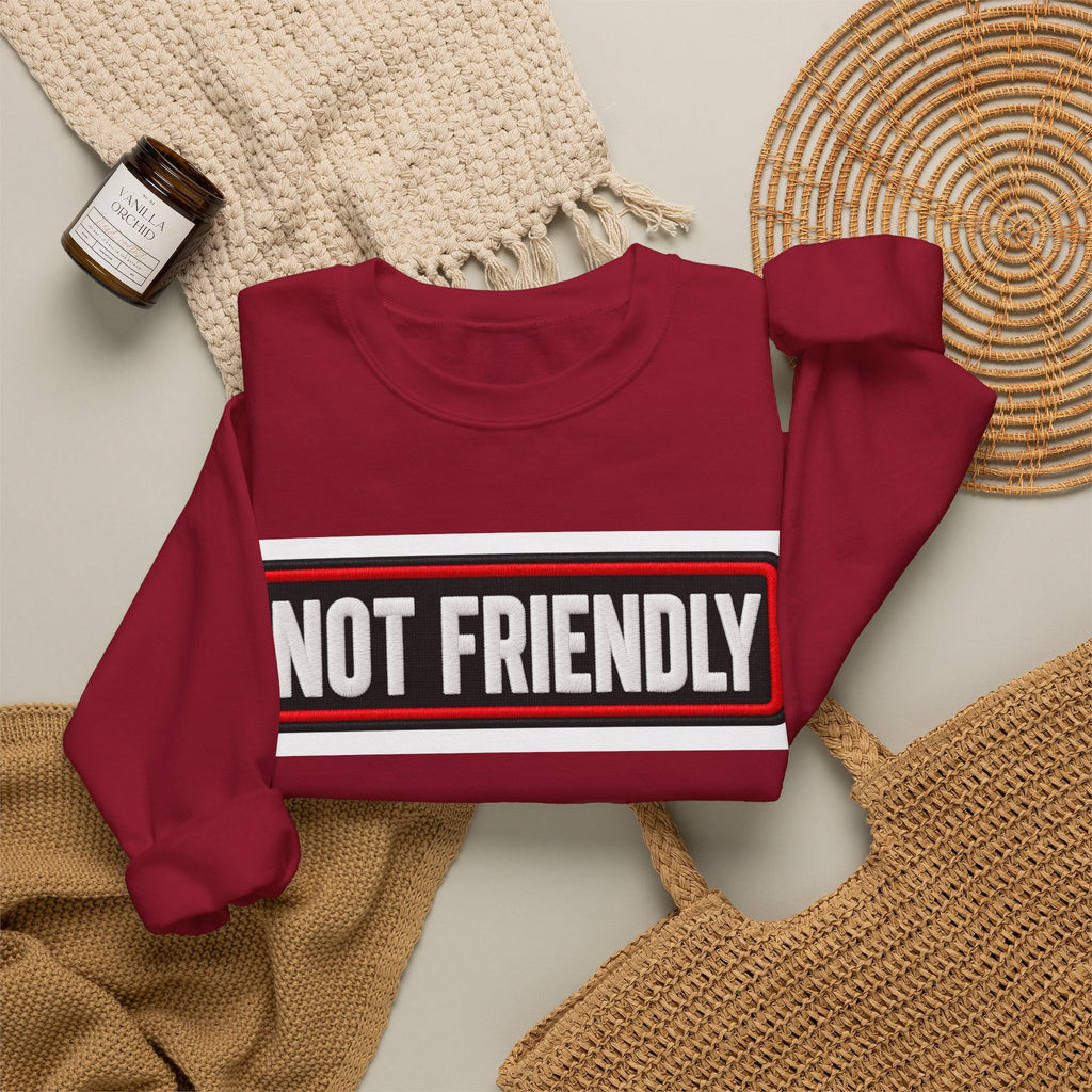 Not Friendly - Service Dog Patch - Crewneck Sweatshirt