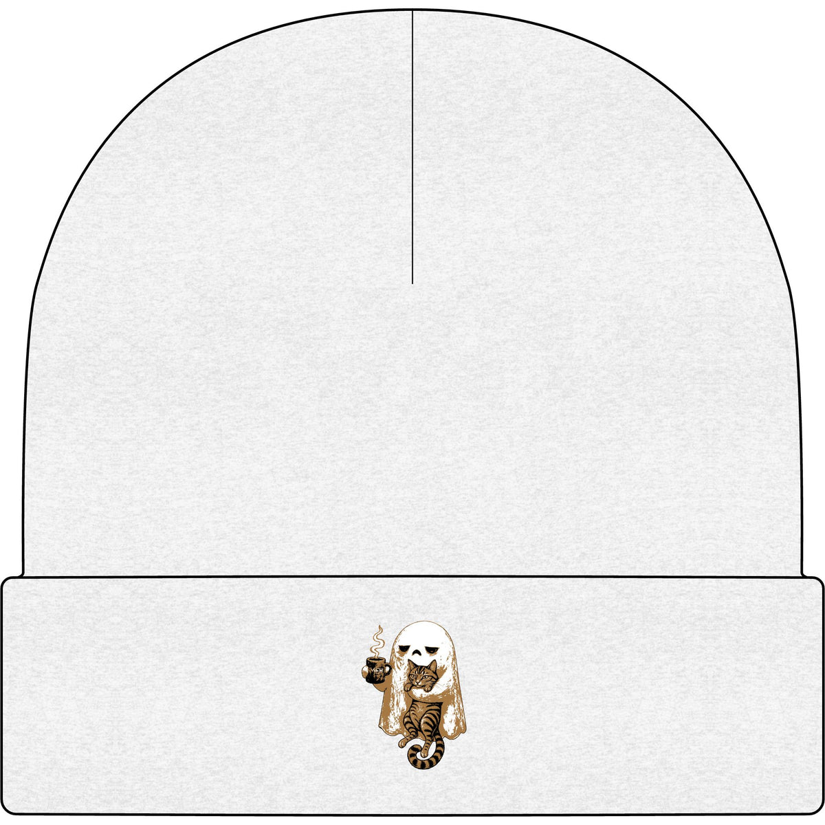 Meh Ghost and Gray Tabby Cat - AS Colour 1107 Cuff Beanie