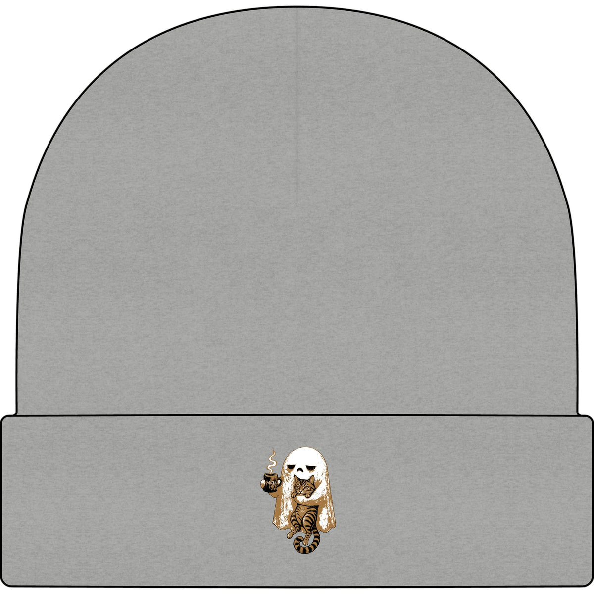 Meh Ghost and Gray Tabby Cat - AS Colour 1107 Cuff Beanie