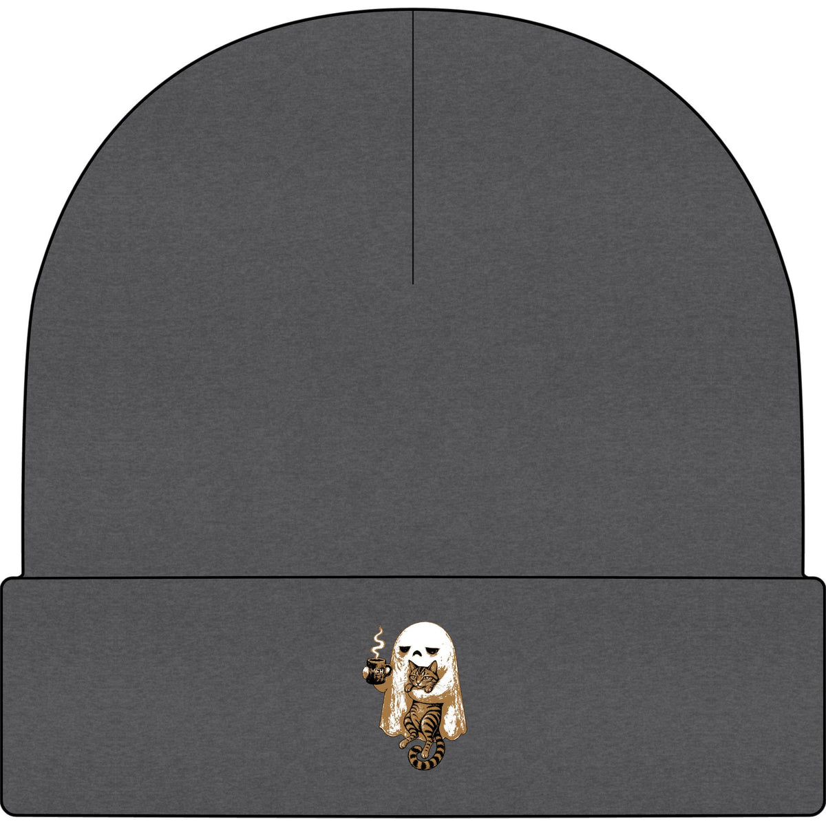 Meh Ghost and Gray Tabby Cat - AS Colour 1107 Cuff Beanie