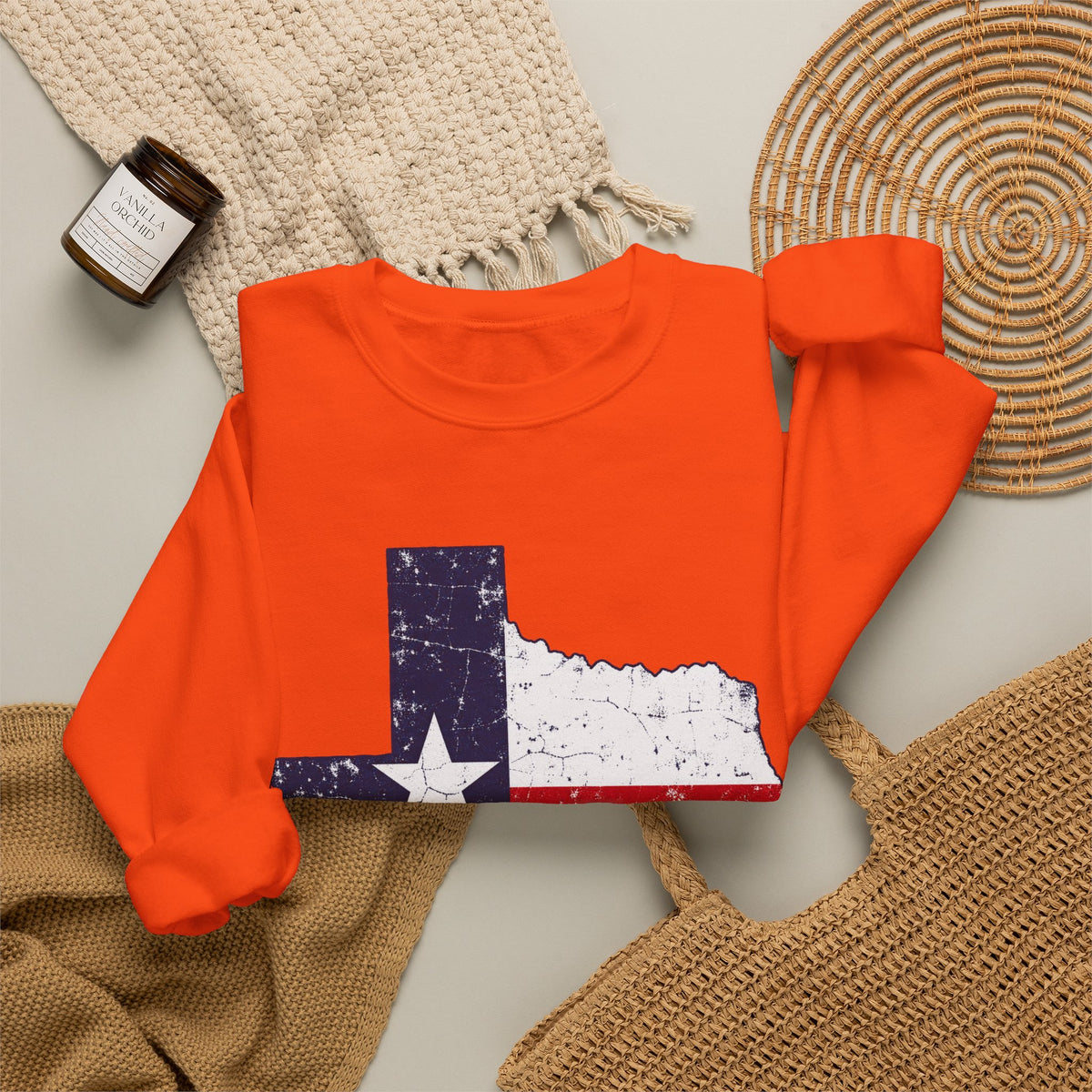 Weathered Texas Flag - Crewneck Sweatshirt