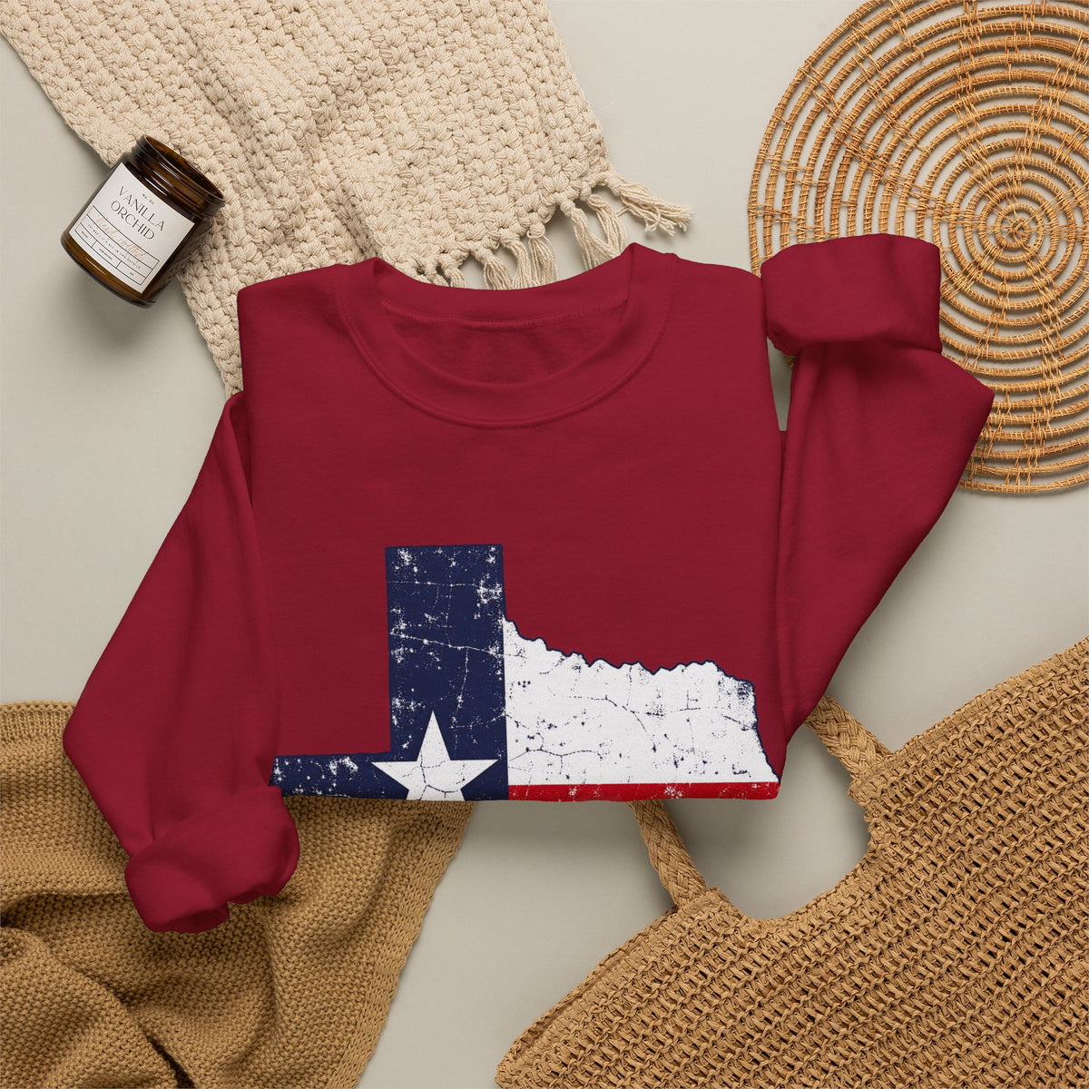 Weathered Texas Flag - Crewneck Sweatshirt