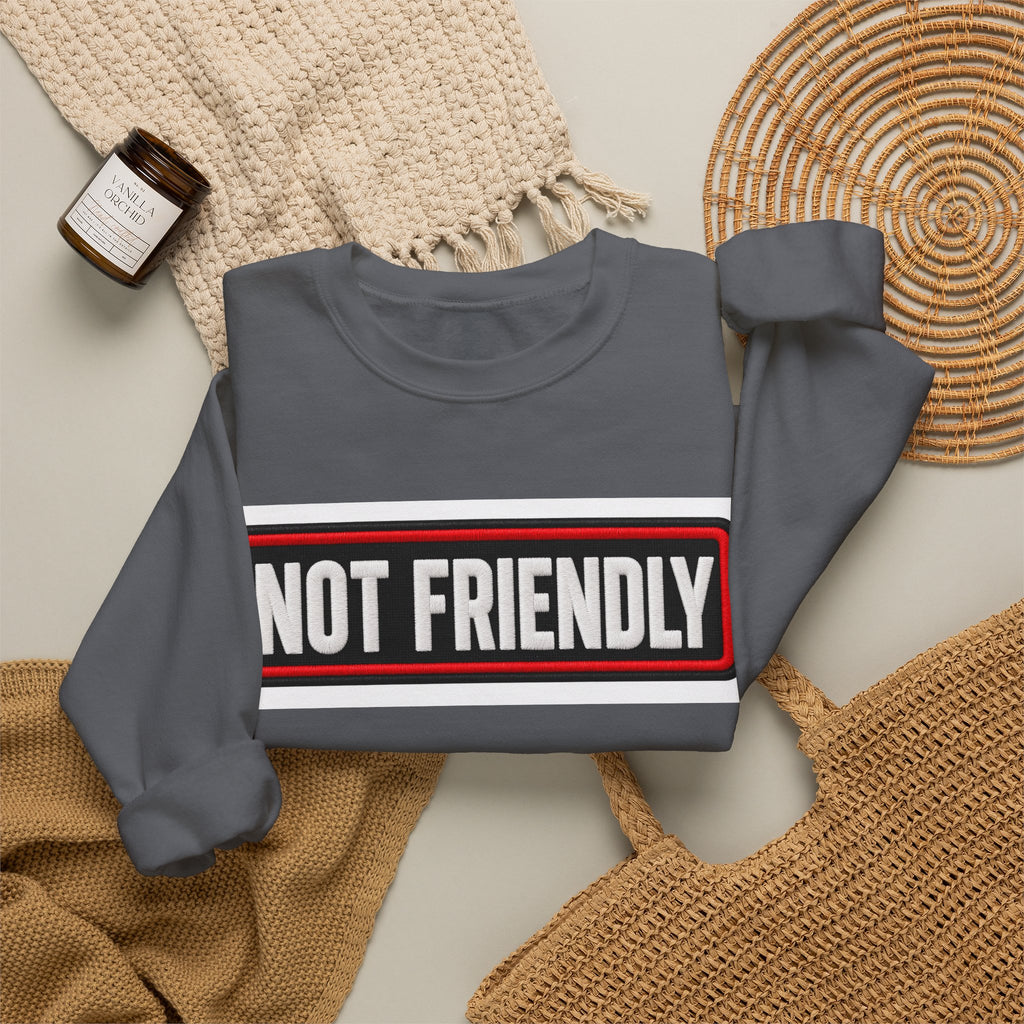 Not Friendly - Service Dog Patch - Crewneck Sweatshirt