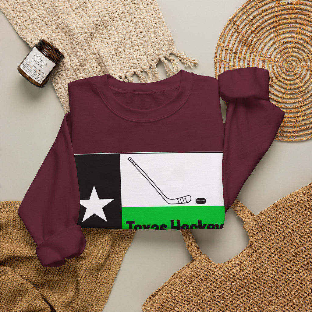Texas Hockey Flag - Crewneck Sweatshirt
