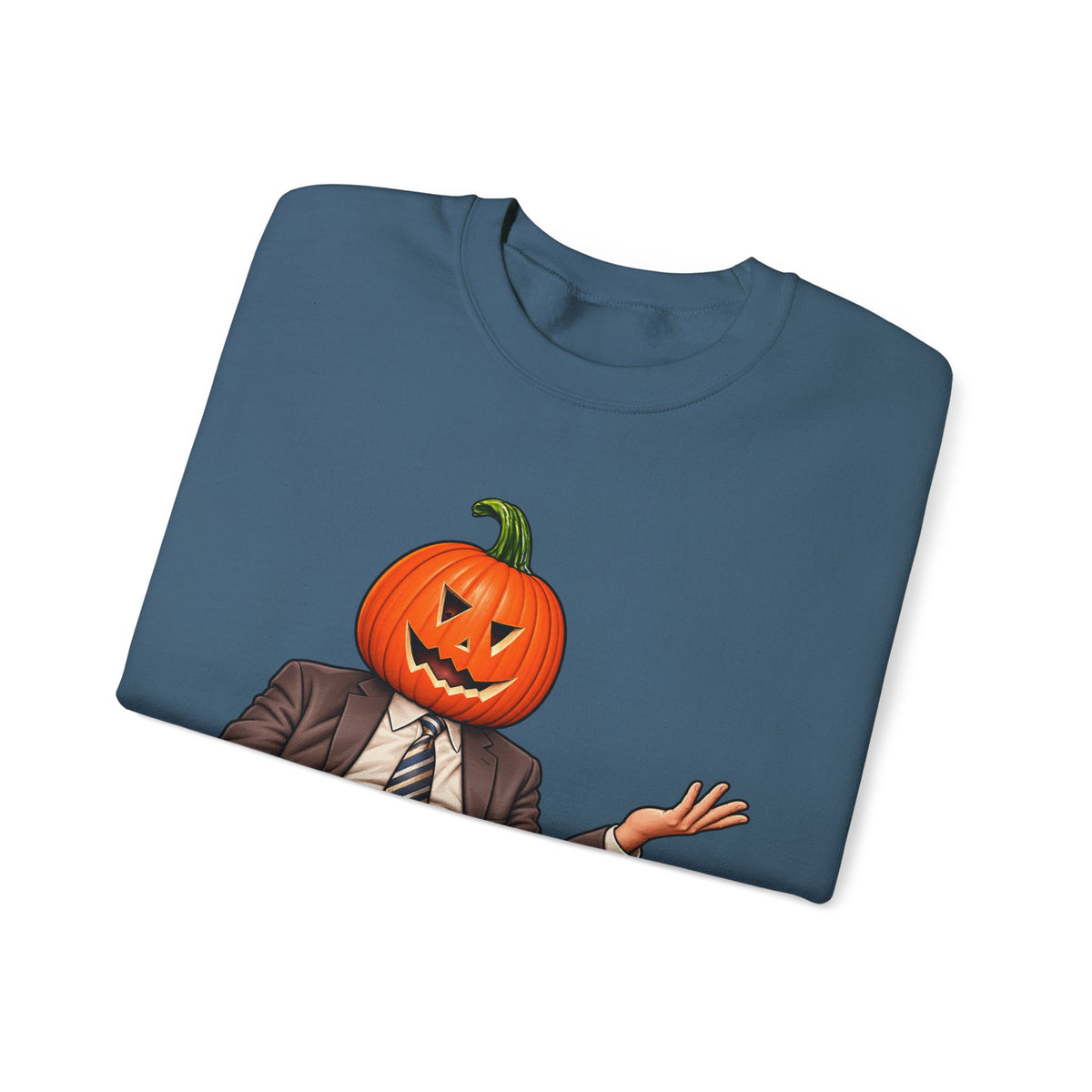 Pumpkin Head Office Cartoon - Crewneck Sweatshirt