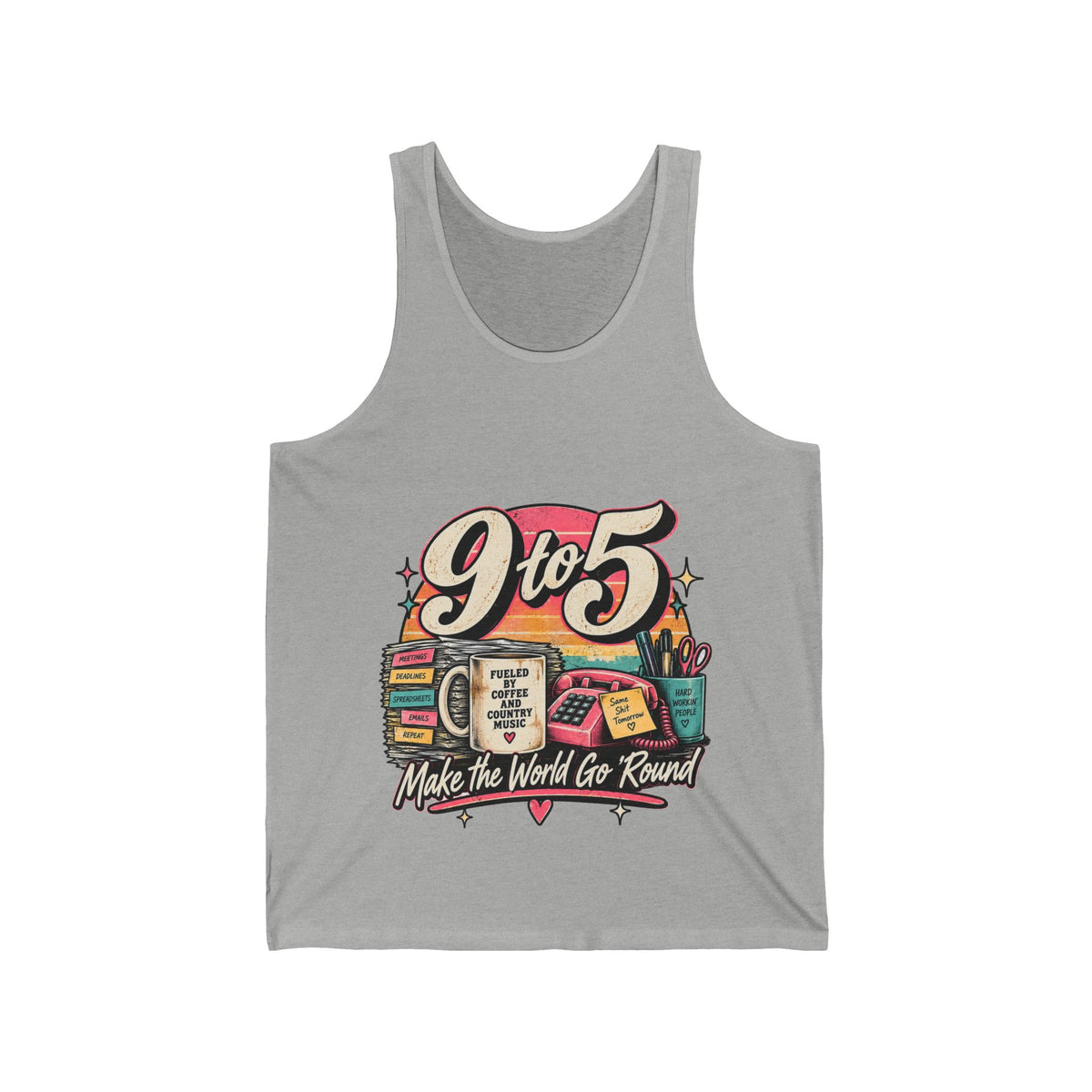 9to5 Make the World Go Round - Athletic Tank