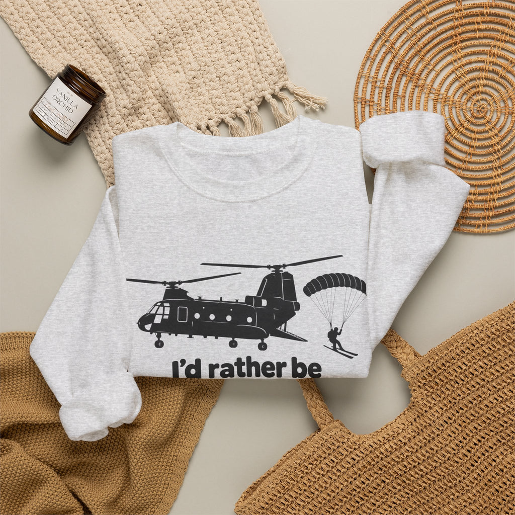 Id Rather Be Heliskiing - Crewneck Sweatshirt