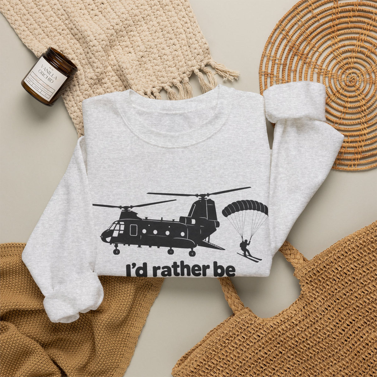 Id Rather Be Heliskiing - Crewneck Sweatshirt