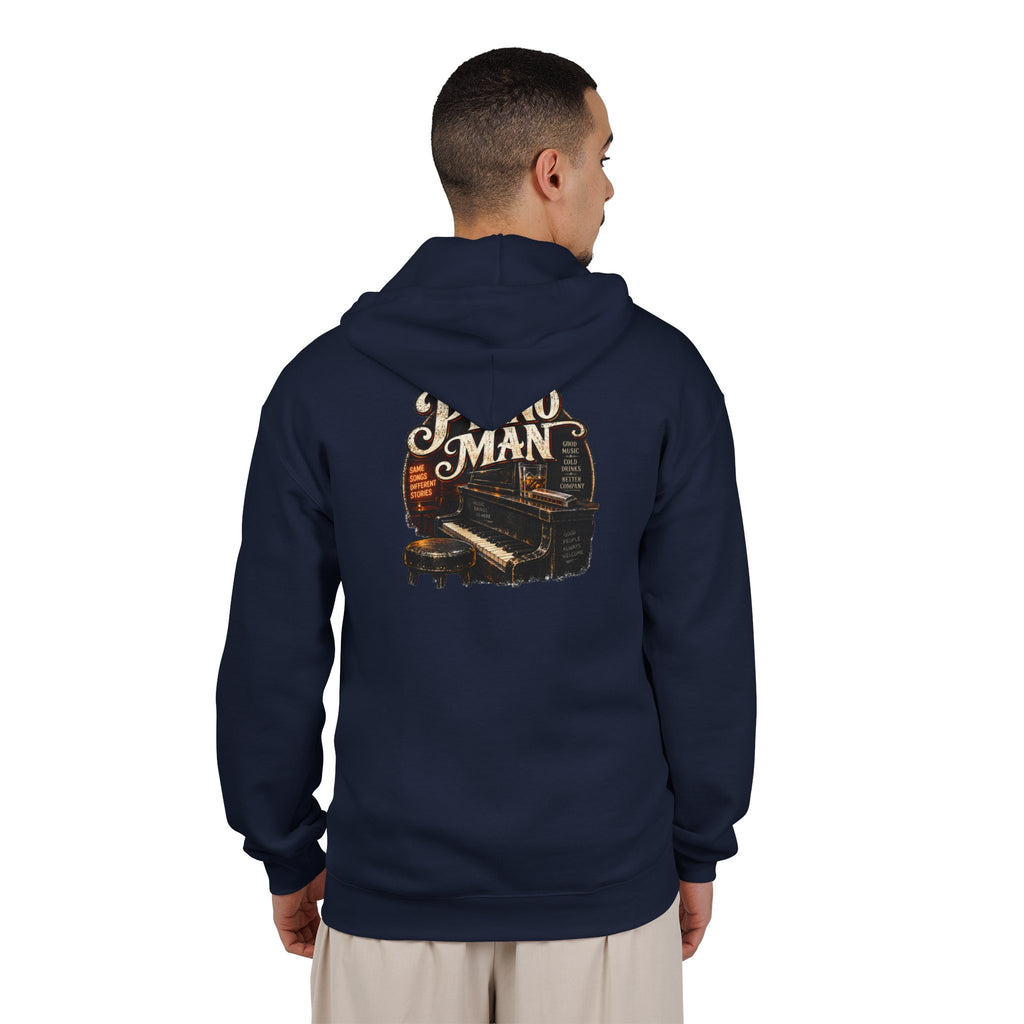 Piano Man Retro Bar - Full-Zip Hooded Sweatshirt