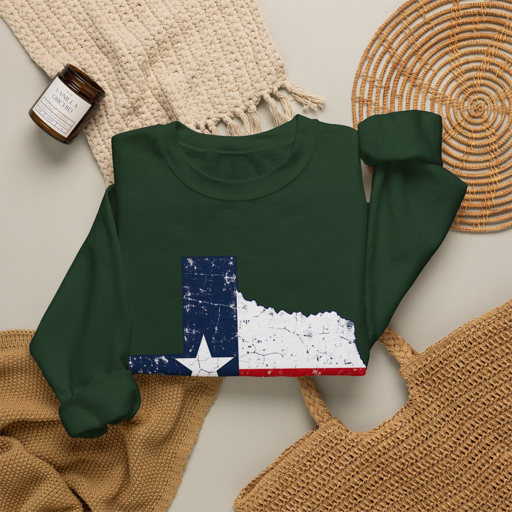 Weathered Texas Flag - Crewneck Sweatshirt