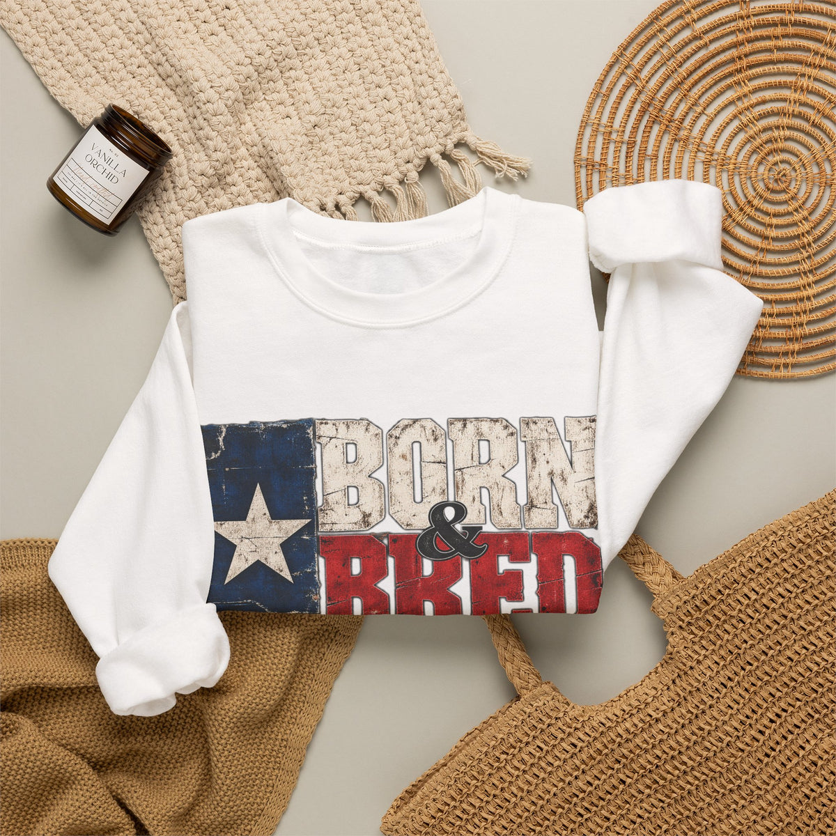 Texas Born and Bred - Crewneck Sweatshirt
