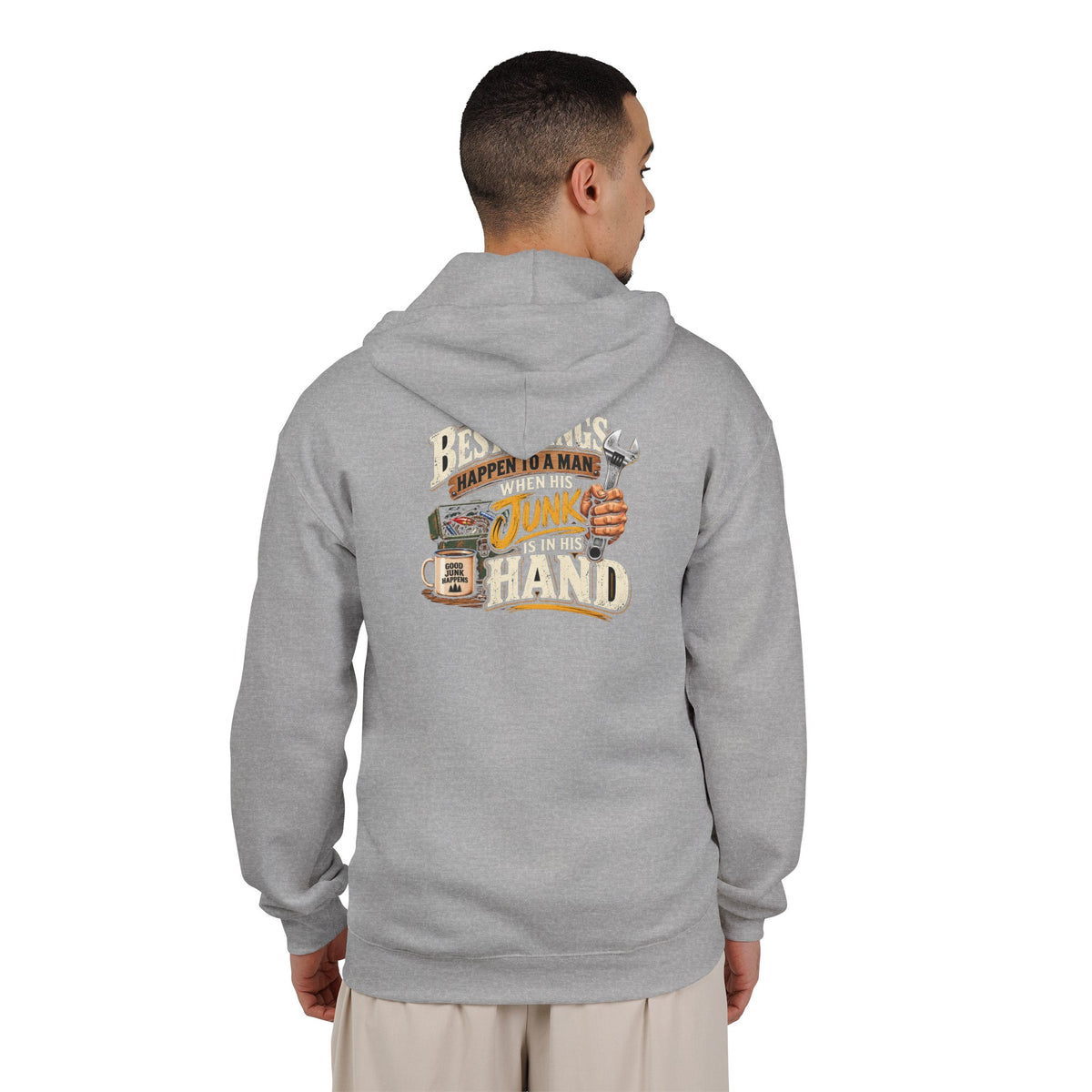 Best Things Happen in a Man's Hand - Full-Zip Hooded Sweatshirt