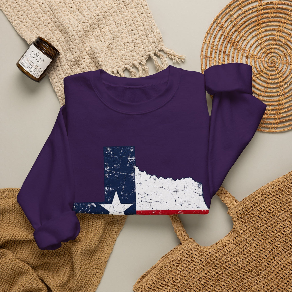 Weathered Texas Flag - Crewneck Sweatshirt