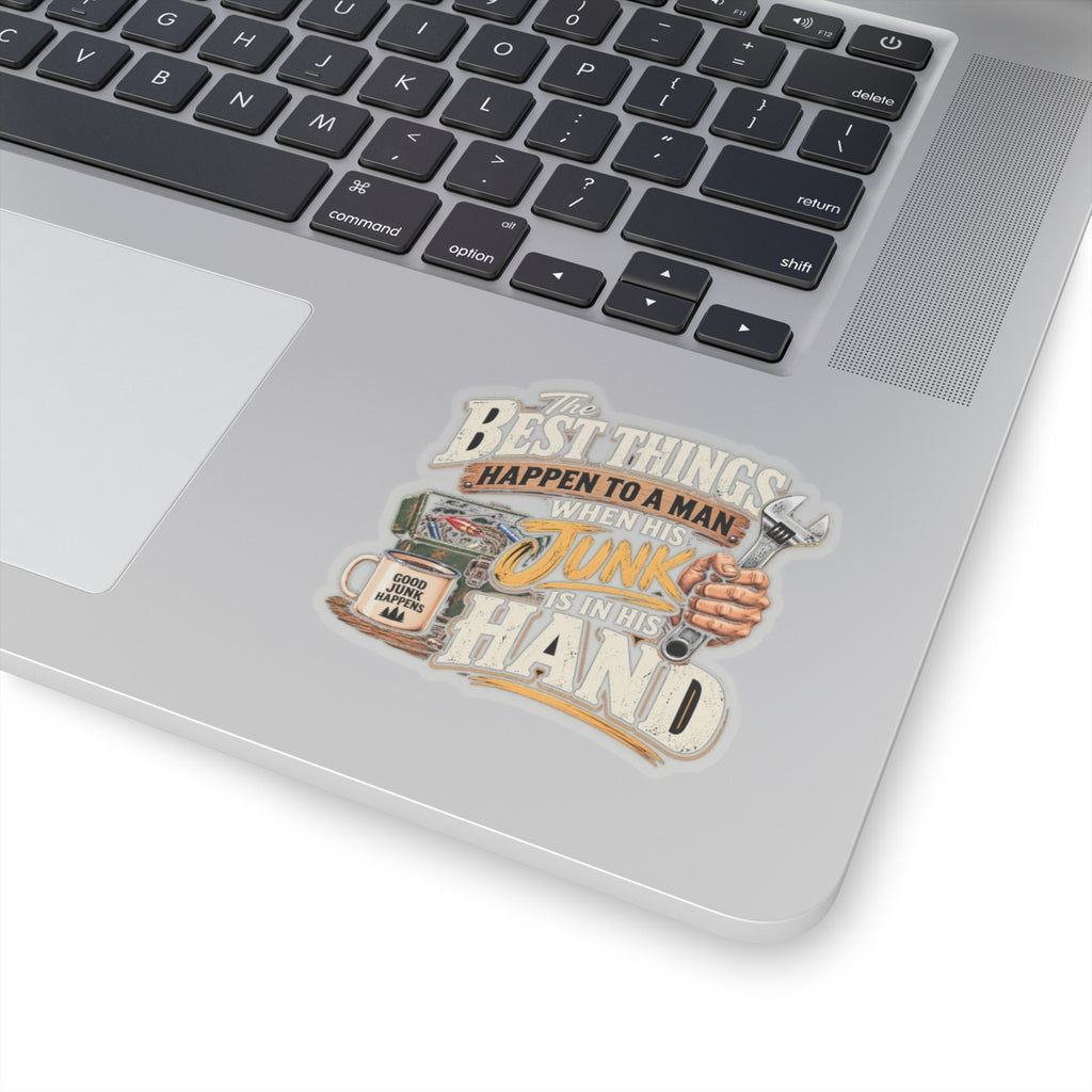 Best Things Happen in a Man's Hand - Kiss-Cut Sticker