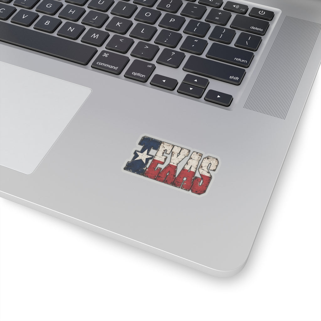 Texas Flag Block Letters - Kiss-Cut Sticker