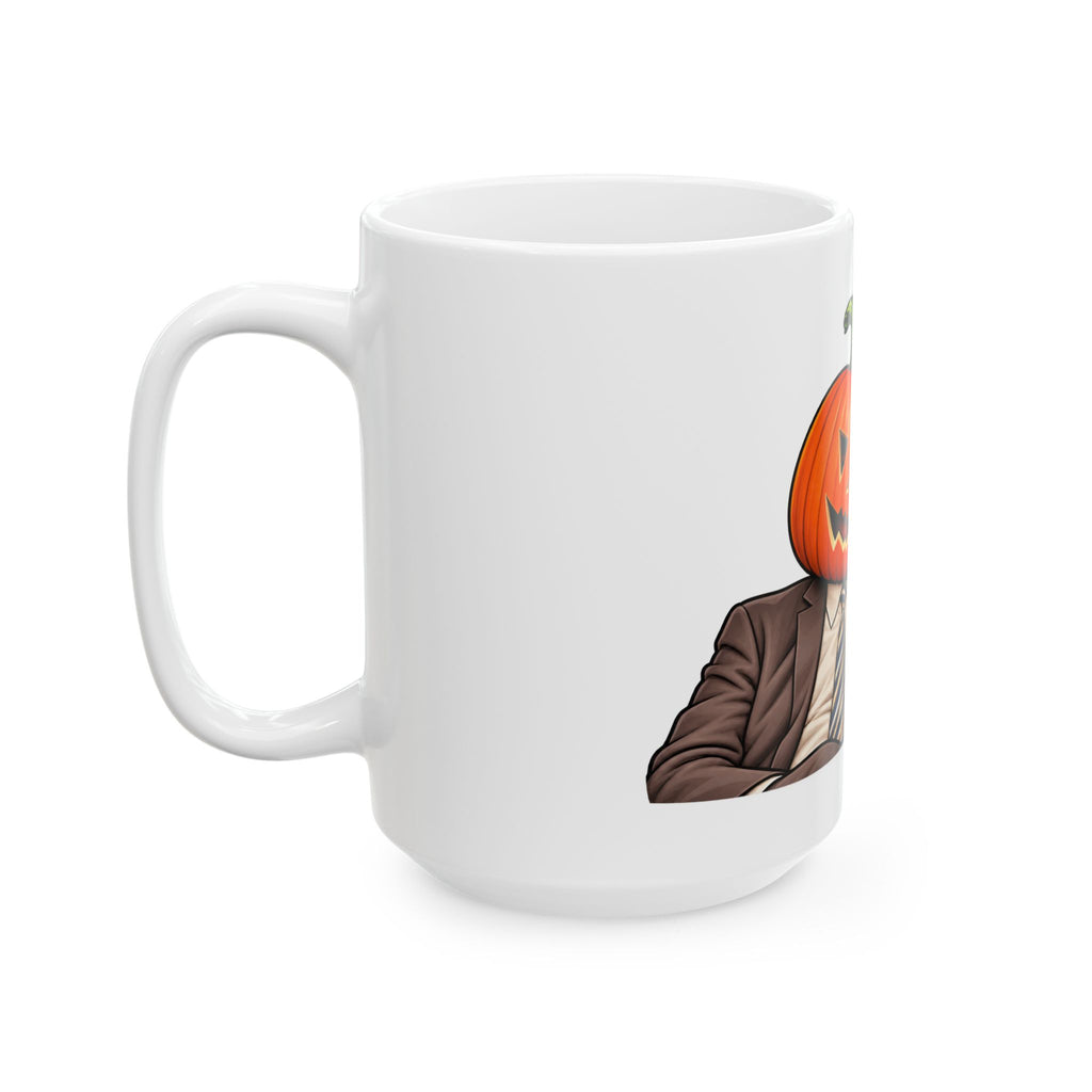 Pumpkin Head Office Cartoon - Ceramic Mug 11oz and 15oz