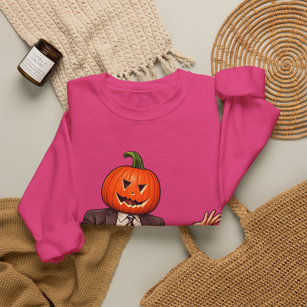 Pumpkin Head Office Cartoon - Crewneck Sweatshirt