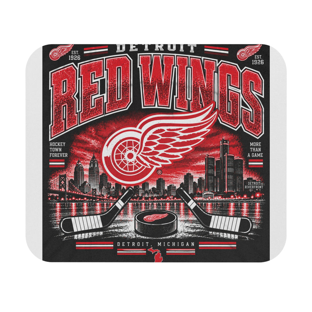 Detroit Red Wings Hockey Skyline - Mouse Pad