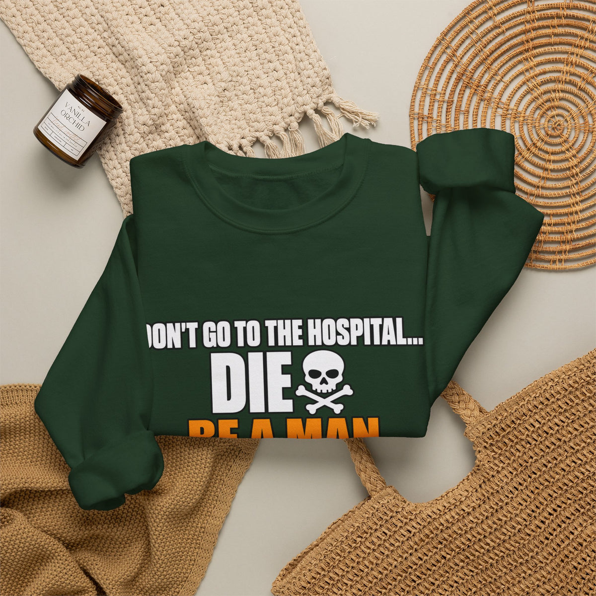Dont Go to the Hospital - White Outlined - Crewneck Sweatshirt