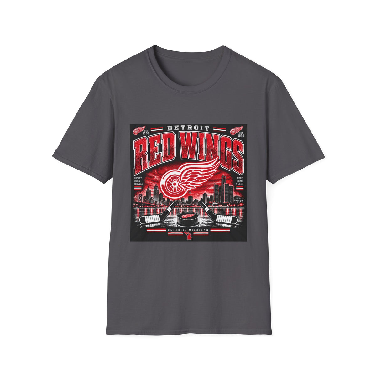 Detroit Red Wings Hockey Skyline - Classic Tee