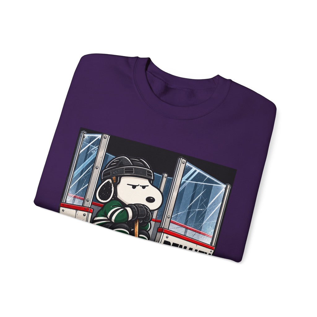 Snoopy Hockey Penalty Box Green - Crewneck Sweatshirt