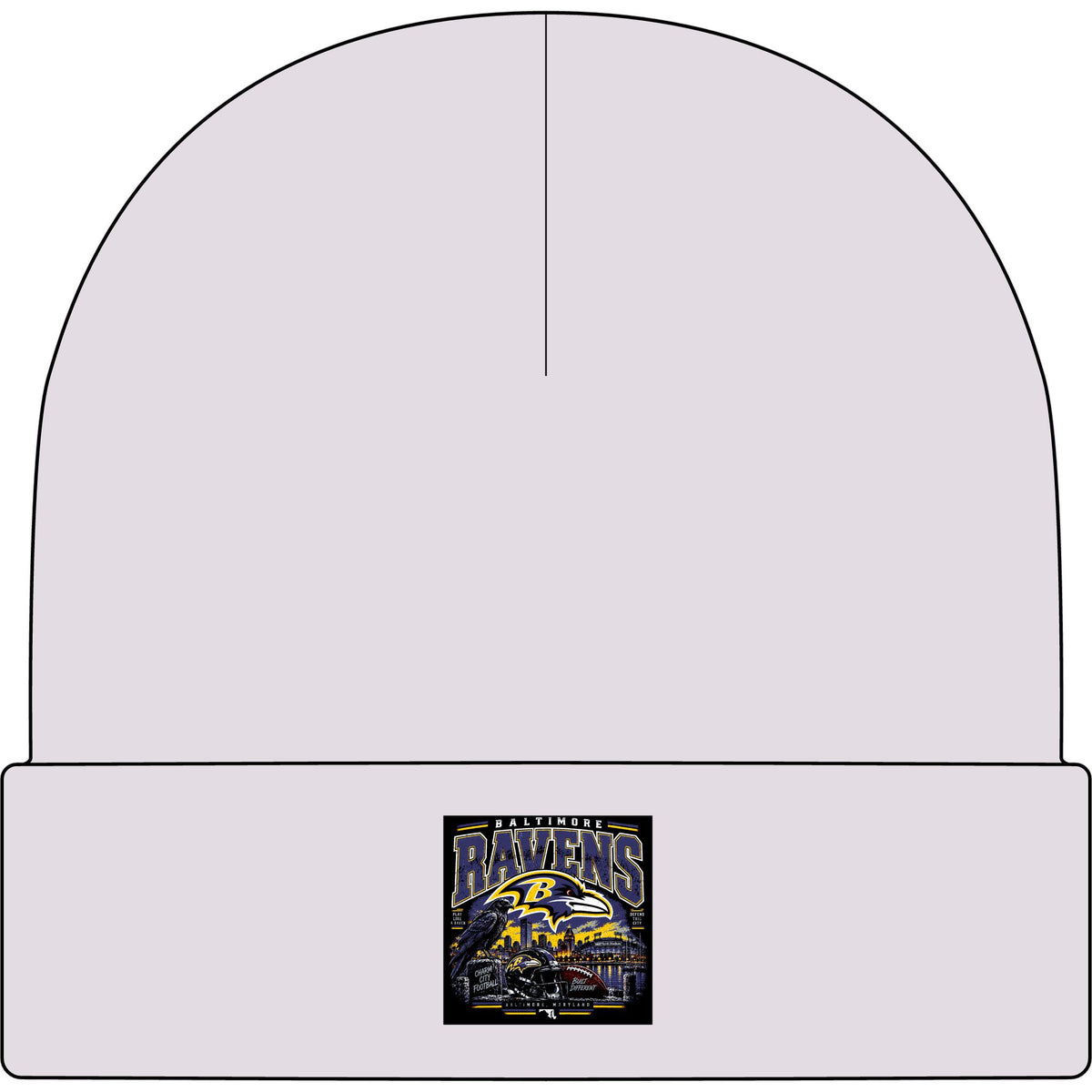 Baltimore Ravens Skyline Tee - AS Colour 1107 Cuff Beanie