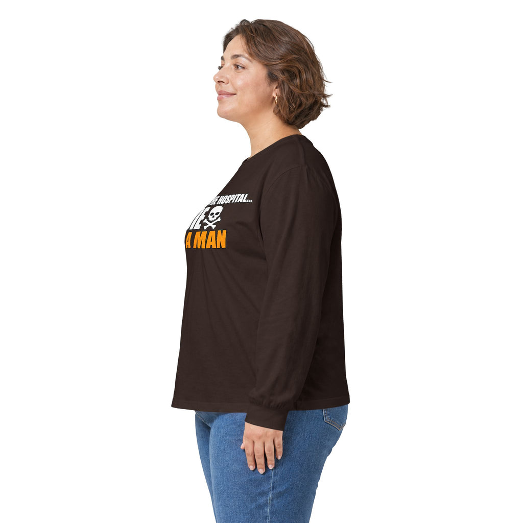 Dont Go to the Hospital - White Outlined - Unisex Ultra Cotton Long Sleeve Tee