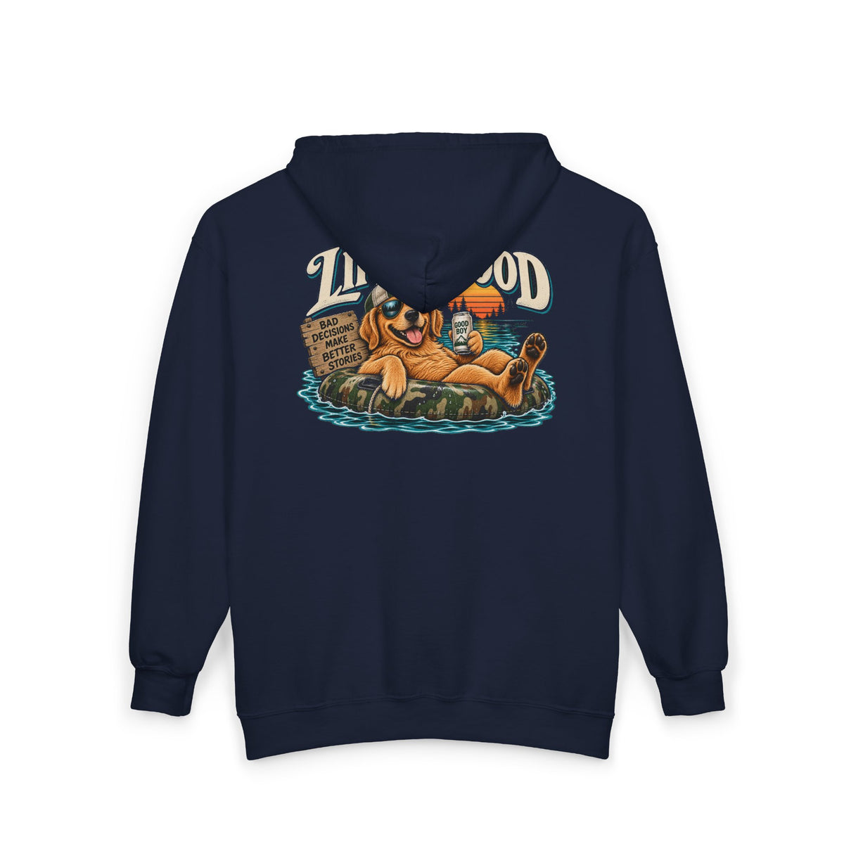 Life is Good Floatin' - Full-Zip Hooded Sweatshirt