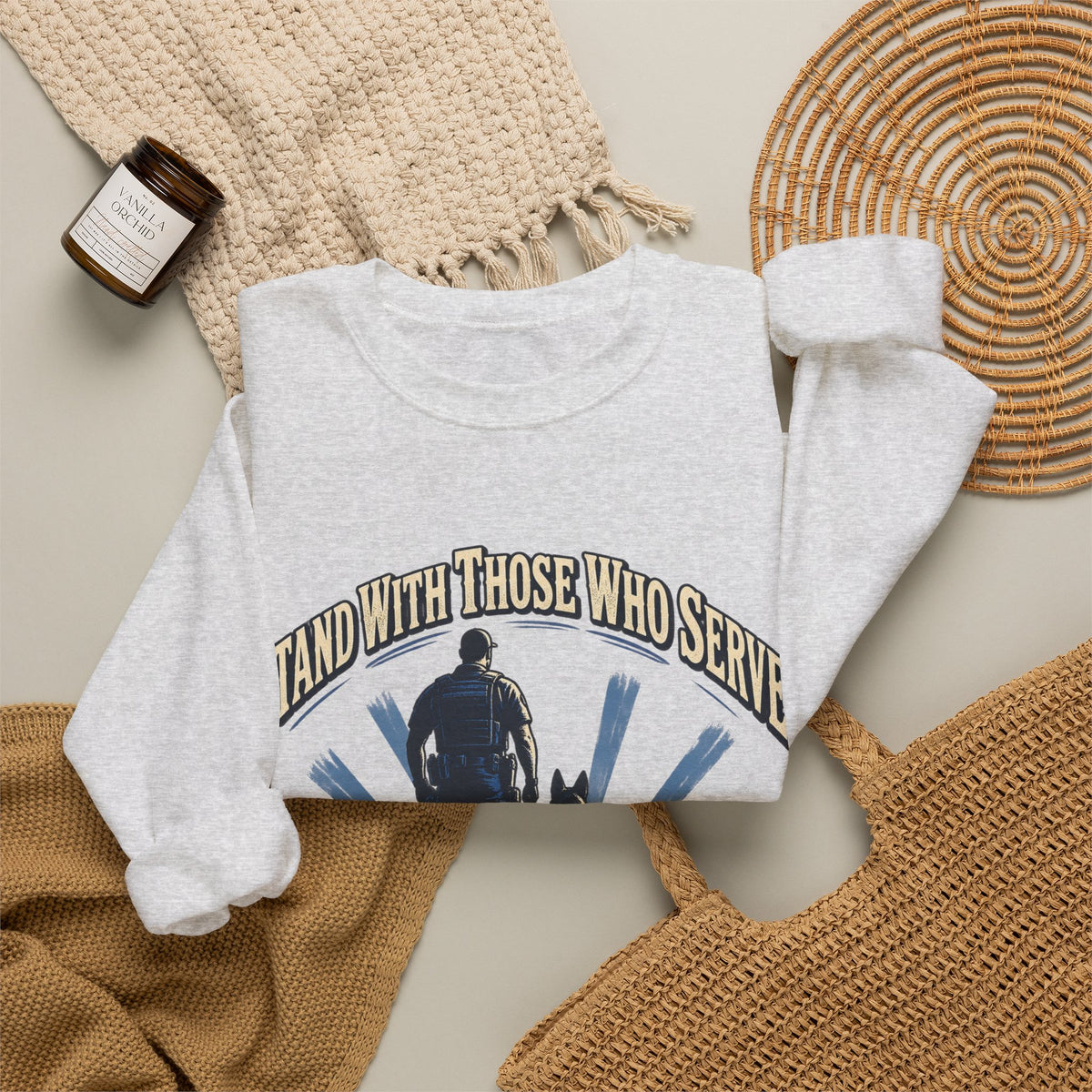 Stand With Those Who Serve Police K9 - Crewneck Sweatshirt