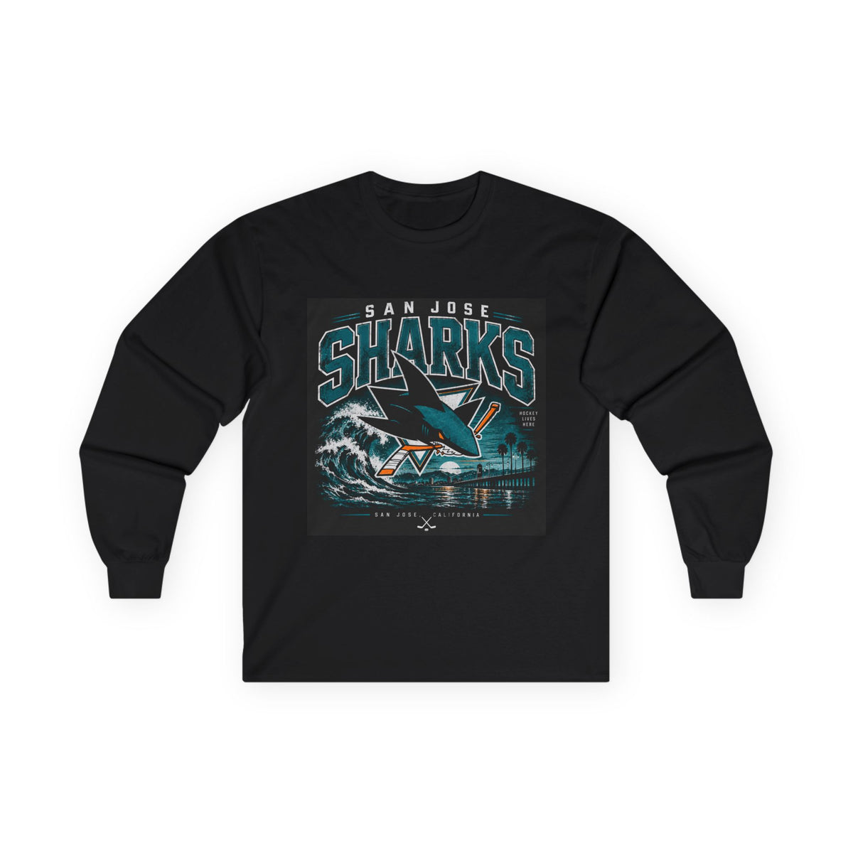 Sharks Wave Hockey Tee - Unisex Ultra Cotton Long Sleeve Tee