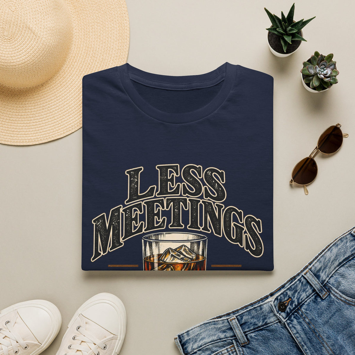 Less Meetings More Whiskey - Classic Tee