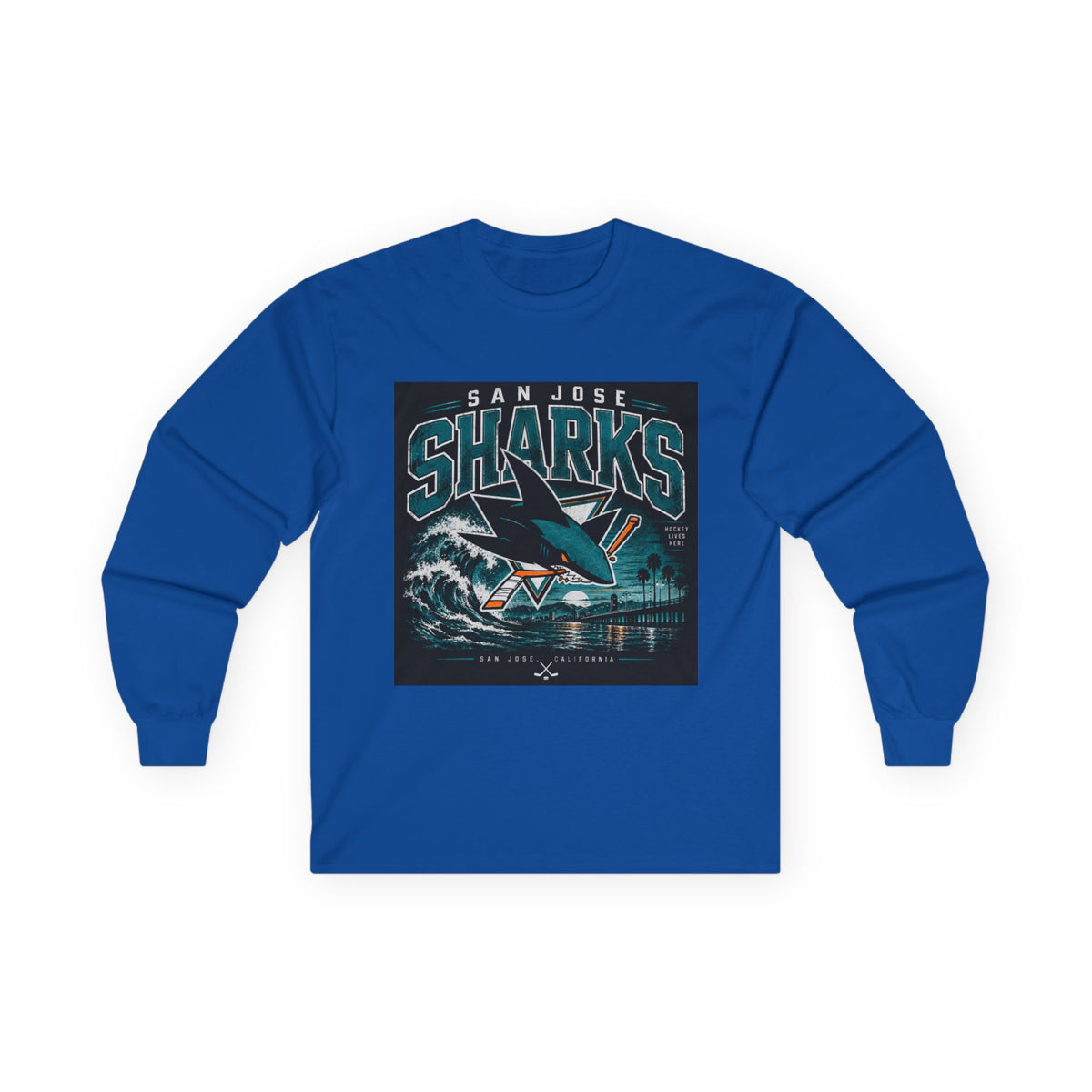 Sharks Wave Hockey Tee - Unisex Ultra Cotton Long Sleeve Tee
