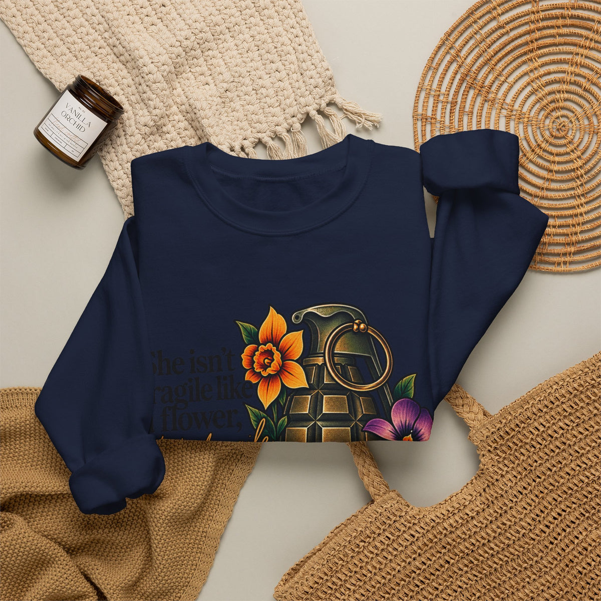 Fragile Like a Bomb - Floral Grenade - Crewneck Sweatshirt