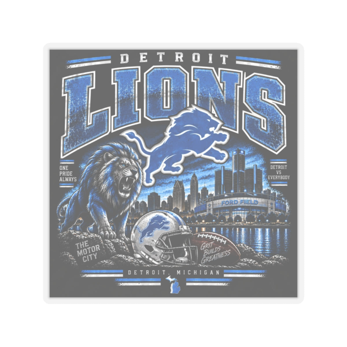 Detroit Lions - Kiss-Cut Sticker