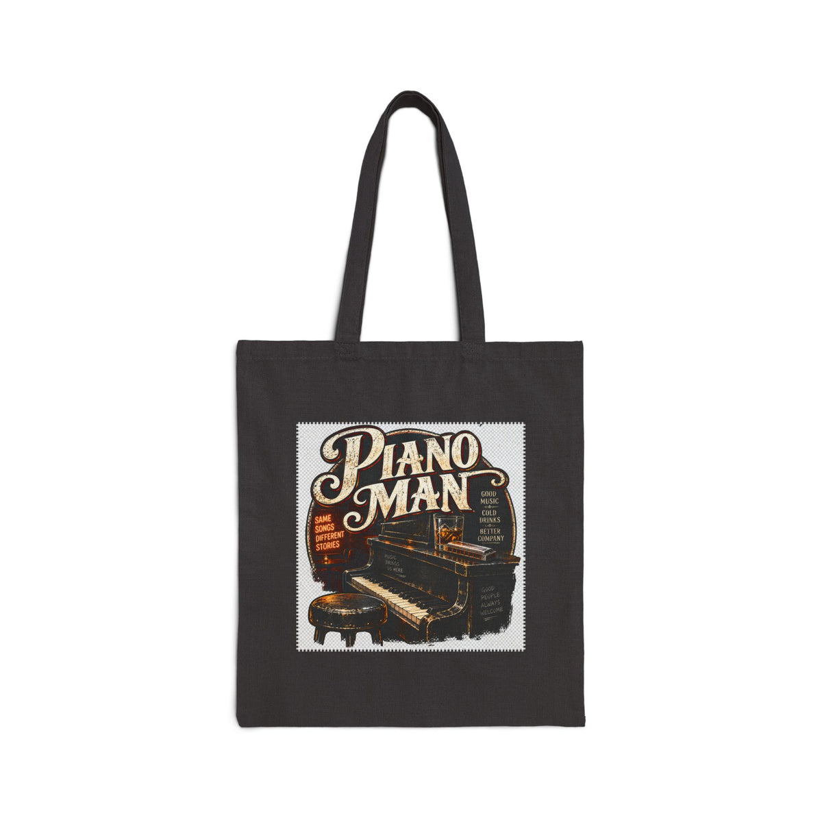 Piano Man Retro Bar - Canvas Tote