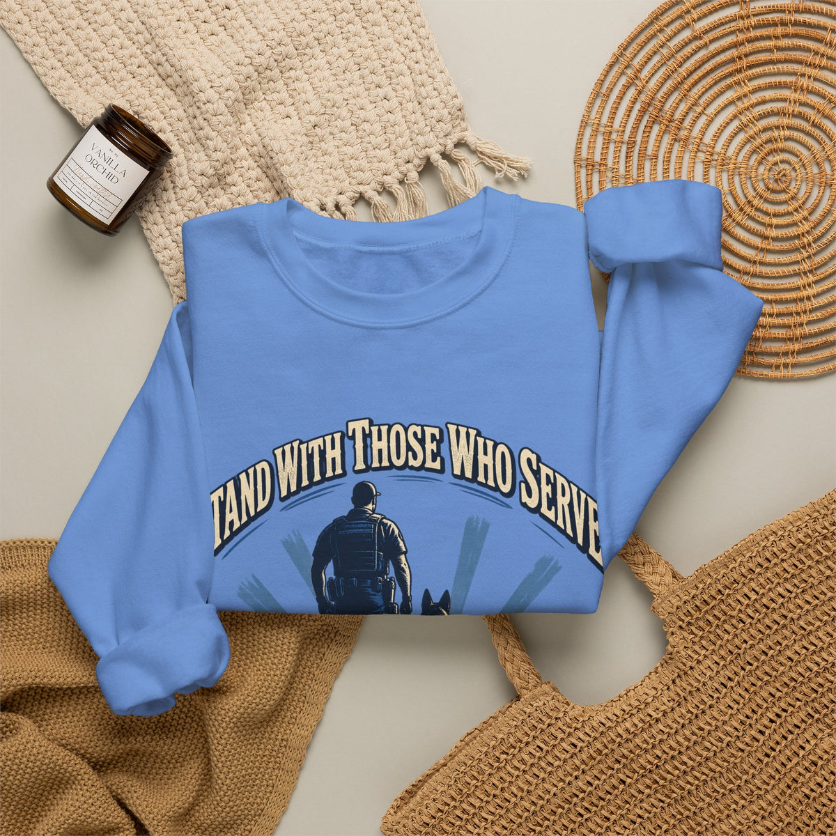 Stand With Those Who Serve Police K9 - Crewneck Sweatshirt