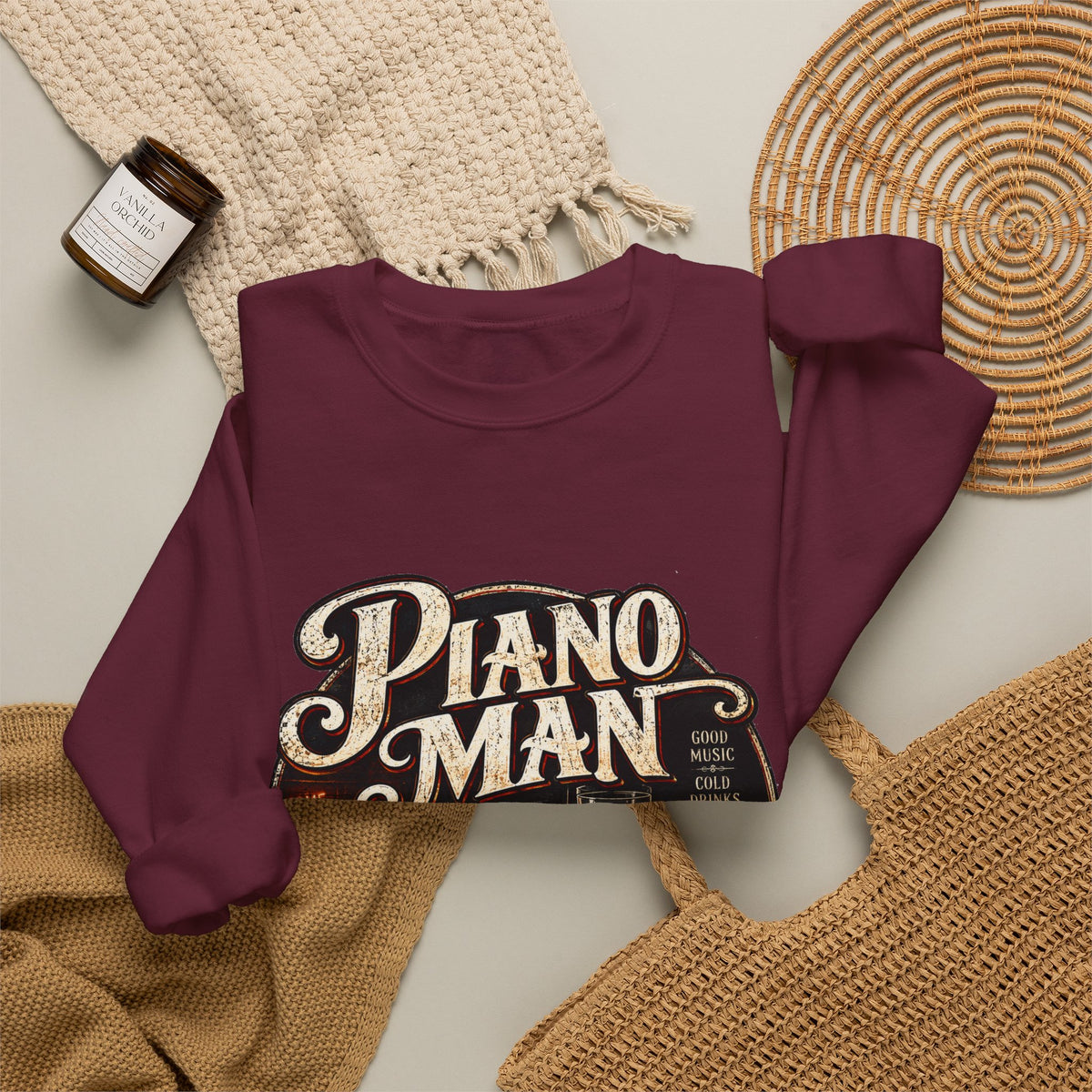Piano Man Retro Bar - Crewneck Sweatshirt