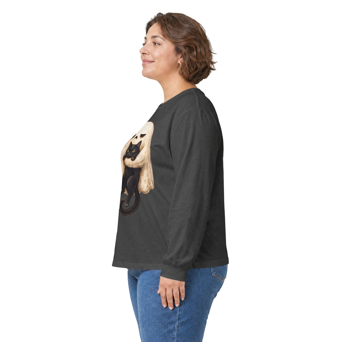 Meh Ghost and Black Cat - Unisex Ultra Cotton Long Sleeve Tee