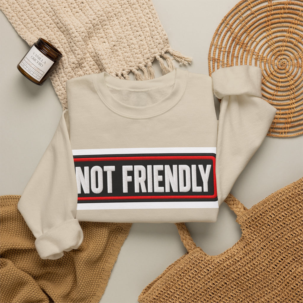 Not Friendly - Service Dog Patch - Crewneck Sweatshirt