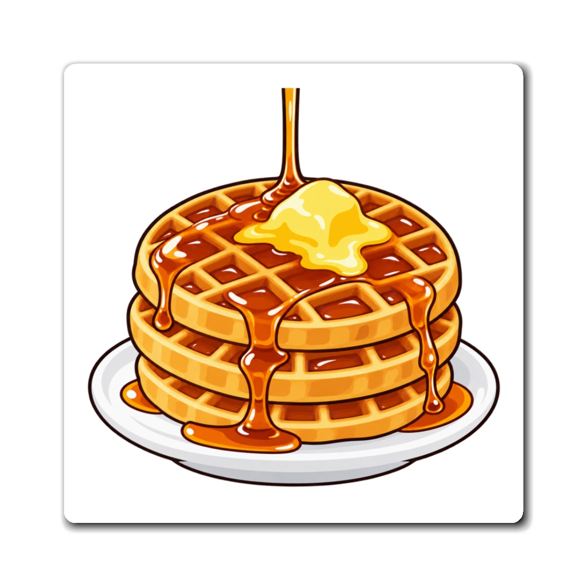 Cartoon Waffles - Magnet